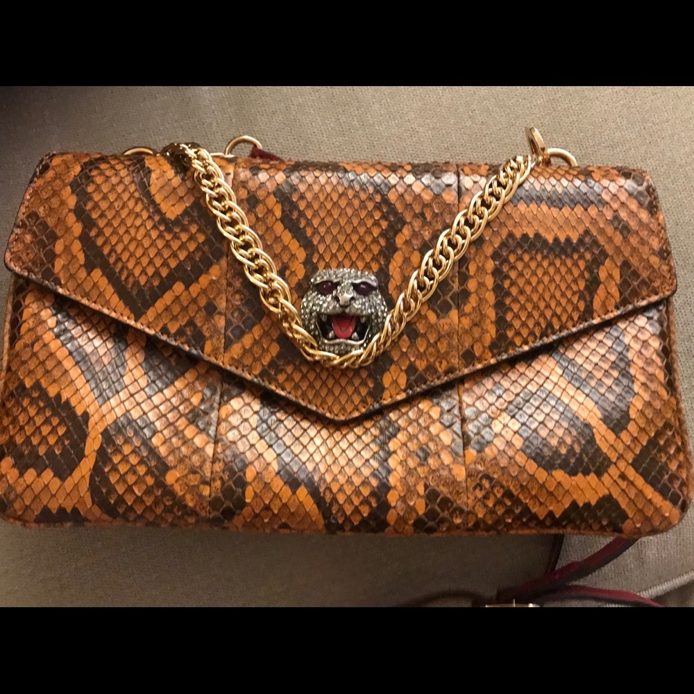 Thiara Python Double Envelope Shoulder Gucci Bag - image 4